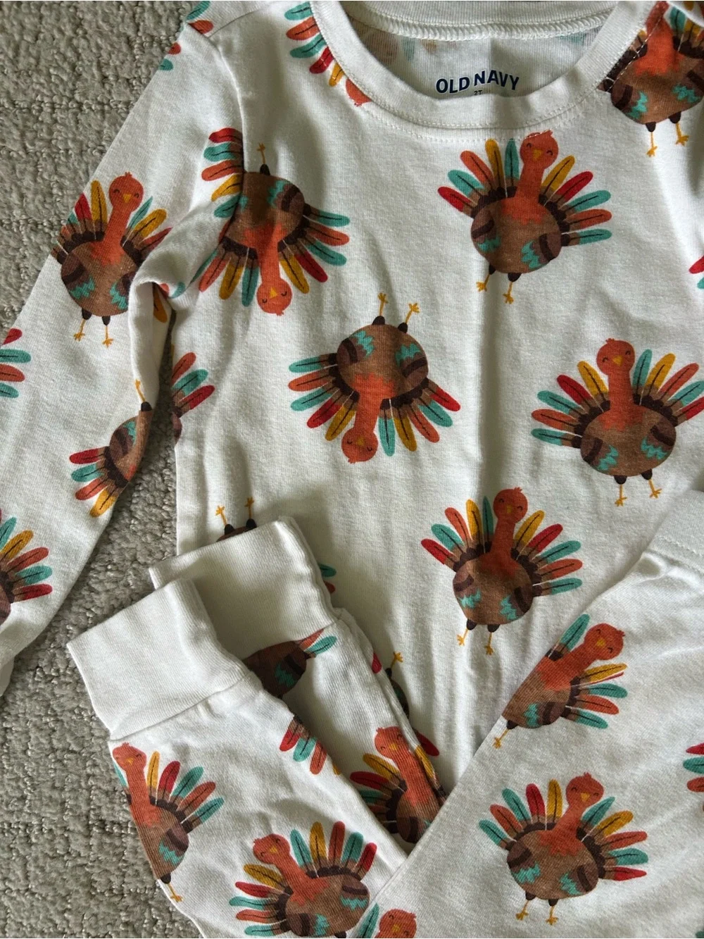 Old Navy toddler turkey Thanksgiving pajamas set 2T